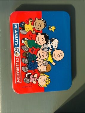 Peanuts 50th Celebration Tin with 2 unopened deck of cards